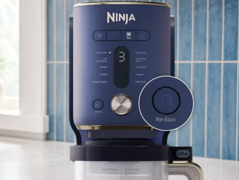 Ledų gaminimo aparatas Ninja CREAMi XL Deluxe NC601, 11 programų, tamsiai mėlynas aprašymas - Prekės nuotrauka