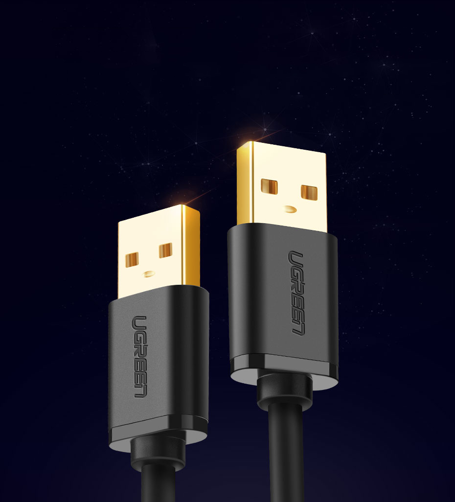 USB 2.0 M-M UGREEN cable US102, 1.5m (juodas) aprašymas - Prekės nuotrauka USB 2.0 M-M UGREEN cable US102, 1.5m (juodas) aprašymas - Prekės nuotrauka