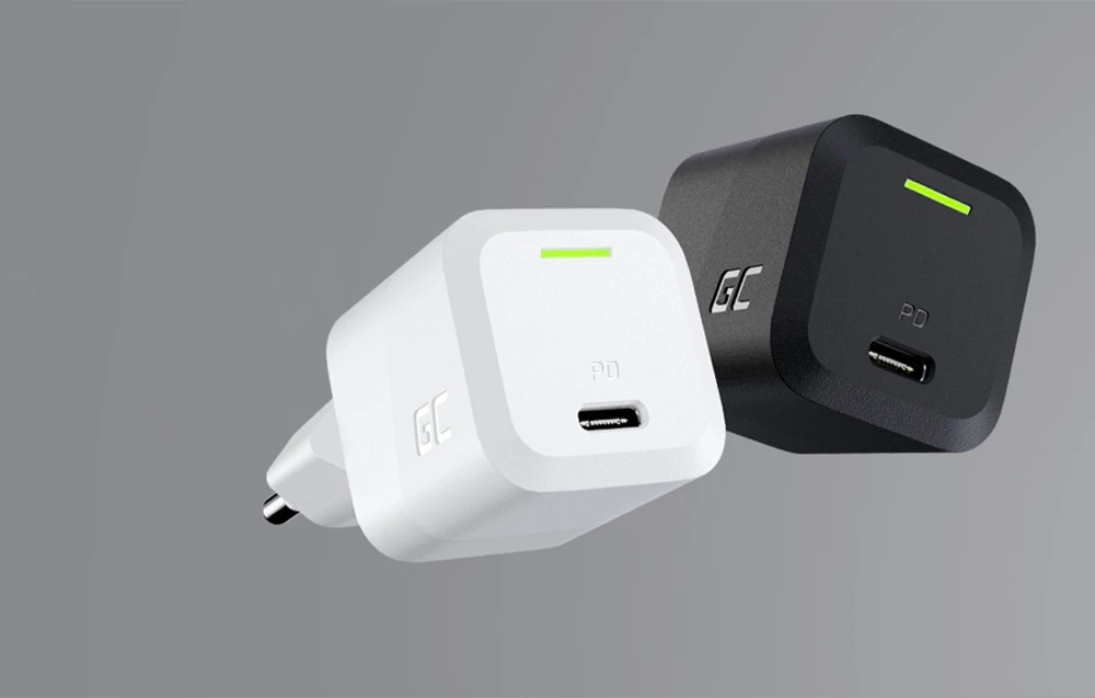 Green Cell Žalias Cell Žalias CELL Charger USB-C GaN GC PowerGaN 33W PD 3.0 QC 3.0 1x USB-C juodas aprašymas - Prekės nuotrauka