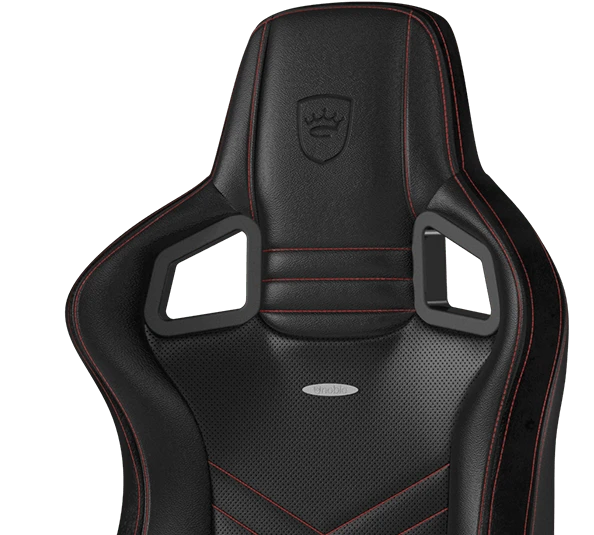 Žaidimų kėdė Noblechairs EPIC PU-Leather Gaming Chair, Juoda-raudona aprašymas - Prekės nuotrauka