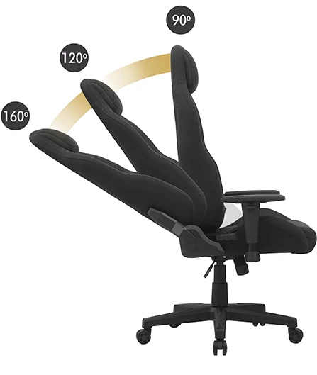 Žaidimų kėdė Sense7 Vanguard fabric Gaming Chair, Juoda aprašymas - Prekės nuotrauka
