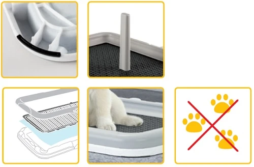 Stefanplast Toilet Puppy Training Set šunų tualetas su stulpeliu 60x40x4cm aprašymas - Prekės nuotrauka
