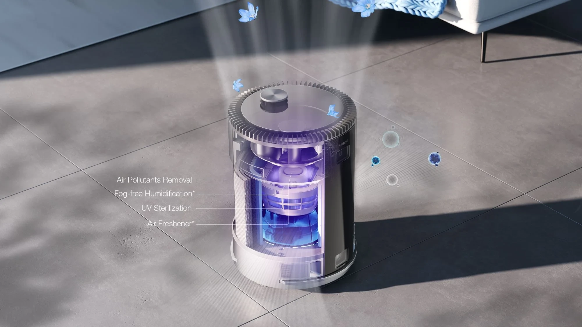 Ecovacs Air AIRBOT Z1 oro drėkintuvas ir valytuvas, Juodas aprašymas - Prekės nuotrauka