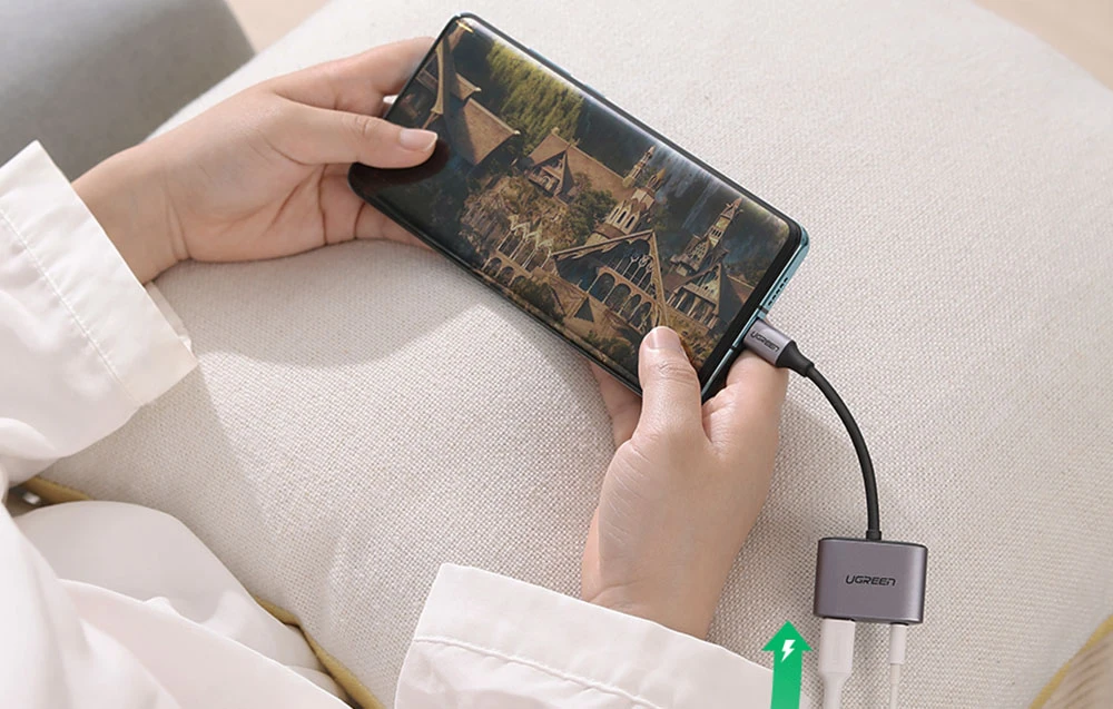 UGREEN CM231 garso adapteris USB-C prie mini lizdo 3.5 mm (pilka) aprašymas - Prekės nuotrauka