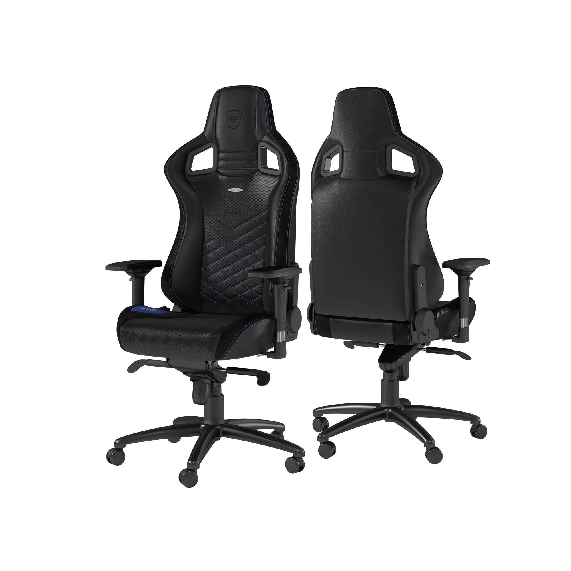 Žaidimų kėdė Noblechairs EPIC PU-Leather Gaming Chair, Juoda-mėlyna aprašymas - Prekės nuotrauka