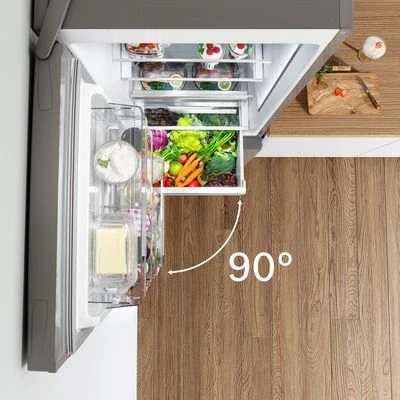 Bosch KGN39VXBT Serija 4, Laisvai statomas šaldytuvas-šaldiklis su šaldiklio skyriumi apačioje, 203 x 60 cm, Juodas stainless steel aprašymas - Prekės nuotrauka