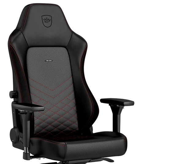 Žaidimų kėdė Noblechairs HERO PU-Leather Gaming Chair, Juoda-raudona aprašymas - Prekės nuotrauka
