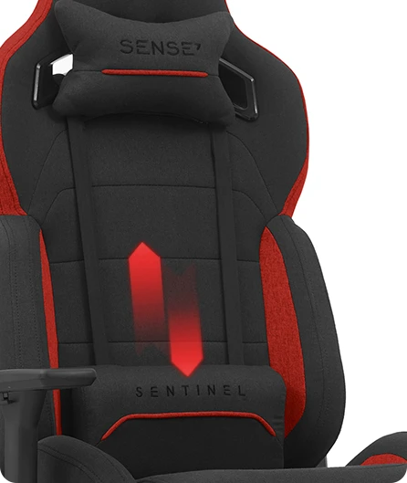 Žaidimų kėdė Sense7 Sentinel fabric  Gaming Chair, Juoda-raudona aprašymas - Prekės nuotrauka