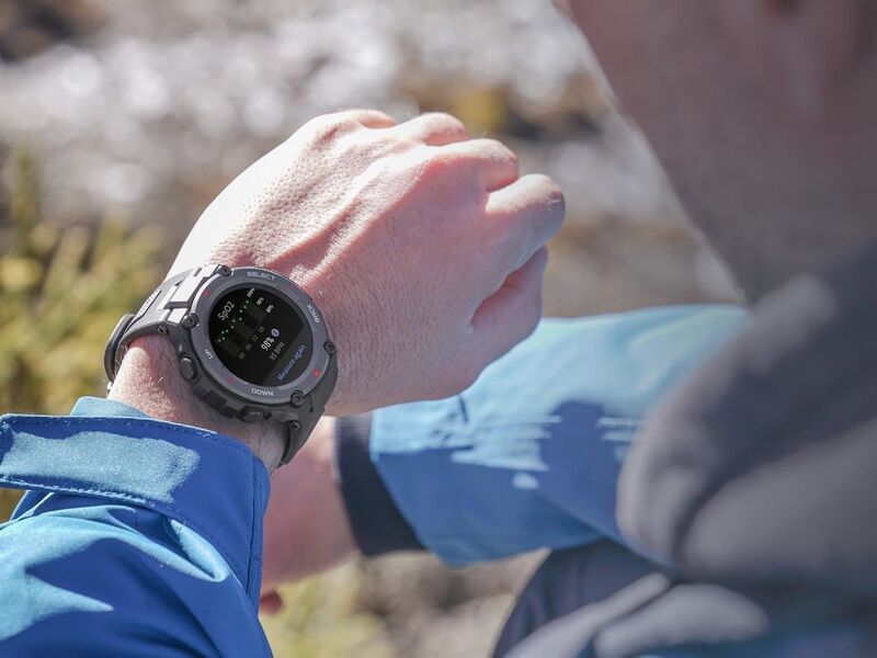 Išmanusis laikrodis Amazfit T-Rex Pro, Dykumos pilkos spalvos aprašymas - Prekės nuotrauka