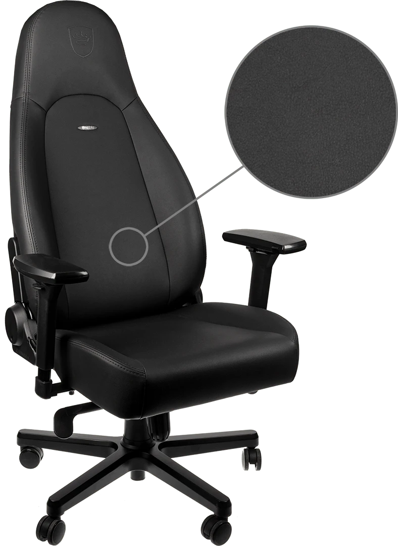 Žaidimų kėdė Noblechairs ICON Juodas Edition Vinyl / PU hybrid leather Gaming Chair, Juoda aprašymas - Prekės nuotrauka