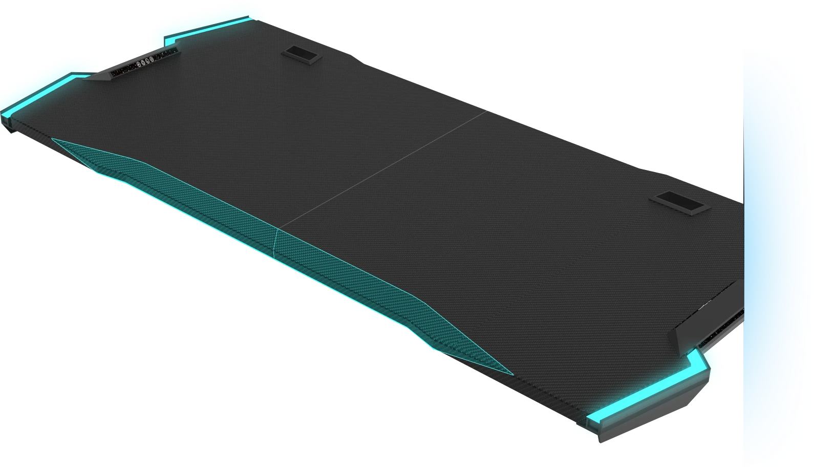 Žaidimų stalas Ultradesk Force Gaming Desk, LED RGB Prismatic, Baltas su juodu kilimėliu aprašymas - Prekės nuotrauka