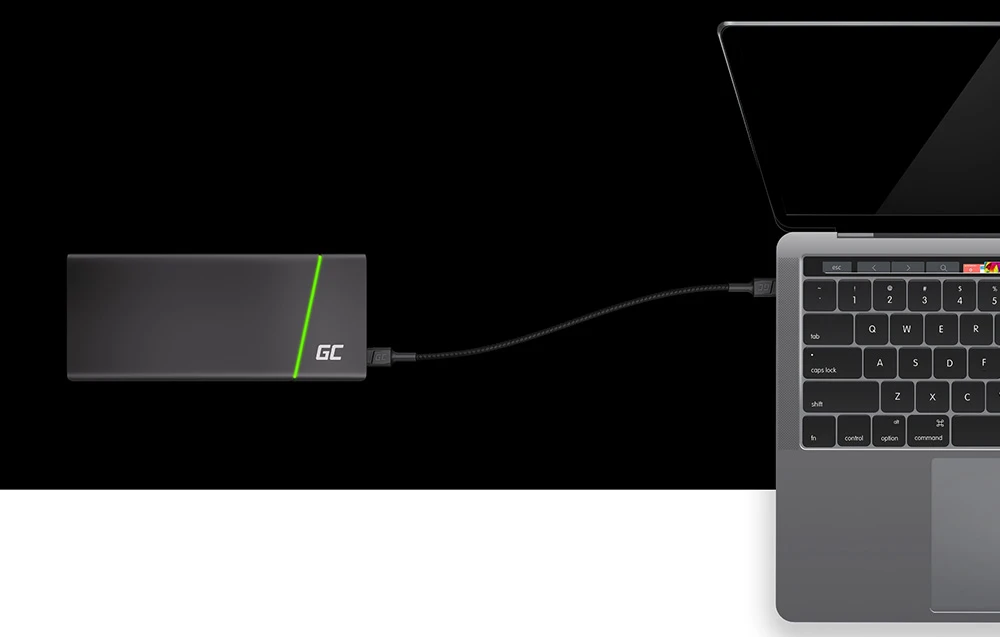 Green Cell Žalias Cell GREENCELL kabelis GC PowerStream USB-C - USB-C 200cm maitinimo tiekimas 60W 480 Mbps Ultra Charge QC 3.0 aprašymas - Prekės nuotrauka Green Cell Žalias Cell GREENCELL kabelis GC PowerStream USB-C - USB-C 200cm maitinimo tiekimas 60W 480 Mbps Ultra Charge QC 3.0 aprašymas - Prekės nuotrauka