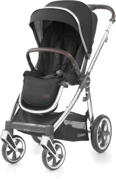 BabyStyle Oyster 3 stilingas vaikiškas vežimėlis | Tamsiai pilkos/sidabro spalvos 