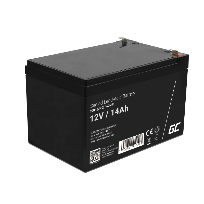 Green Cell Žalias Cell® AGM 12V 14Ah VRLA akumuliatoriaus (AGM08) aprašymas - Prekės nuotrauka