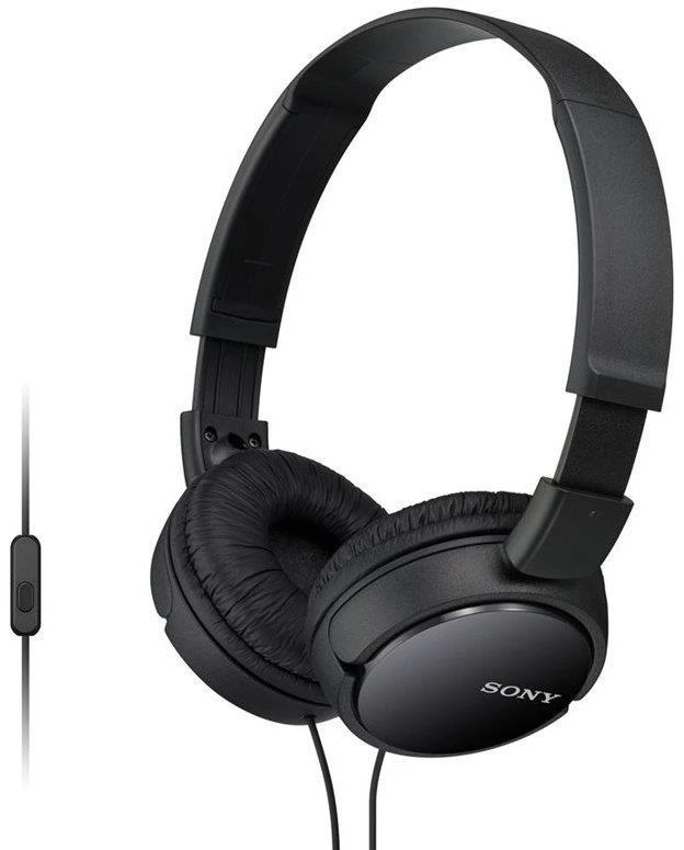 Sulankstomos ausinės Sony MDR-ZX110AP su mikrofonu, Juodos aprašymas - Prekės nuotrauka