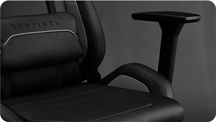Žaidimų kėdė Sense7 Sentinel Gaming Chair, Juoda-pilka aprašymas - Prekės nuotrauka