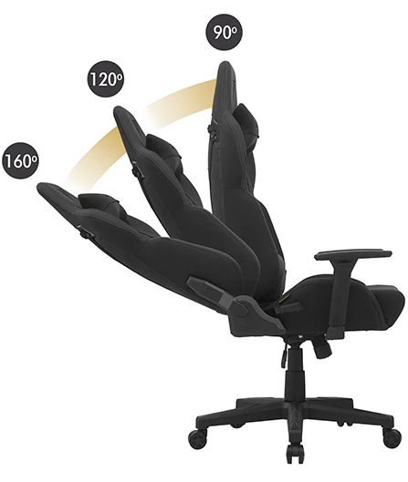 Žaidimų kėdė Sense7 Sentinel fabric Gaming Chair, Juoda aprašymas - Prekės nuotrauka