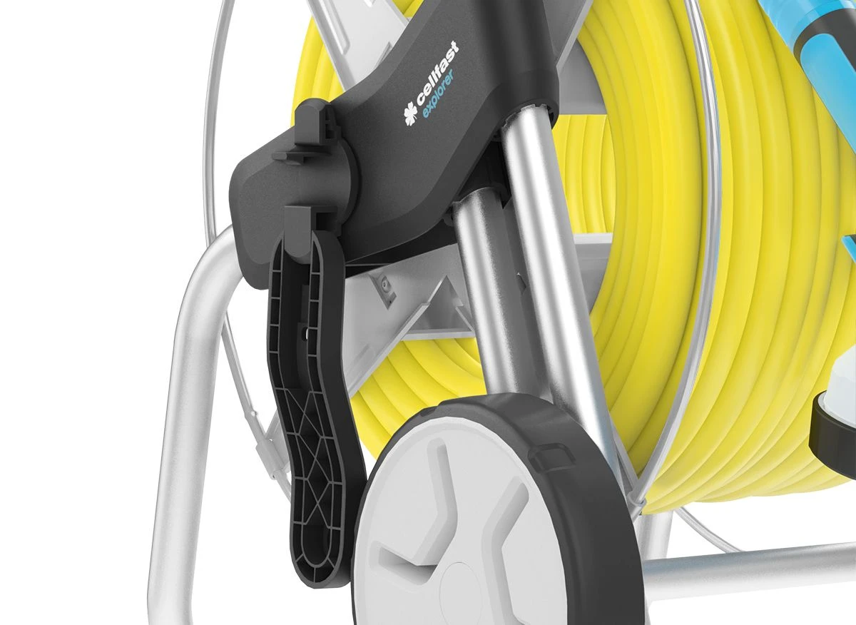 CELLFAST metalinis žarnos vežimėlis EXPLORER su ratukais, ritė 60m - 1/2