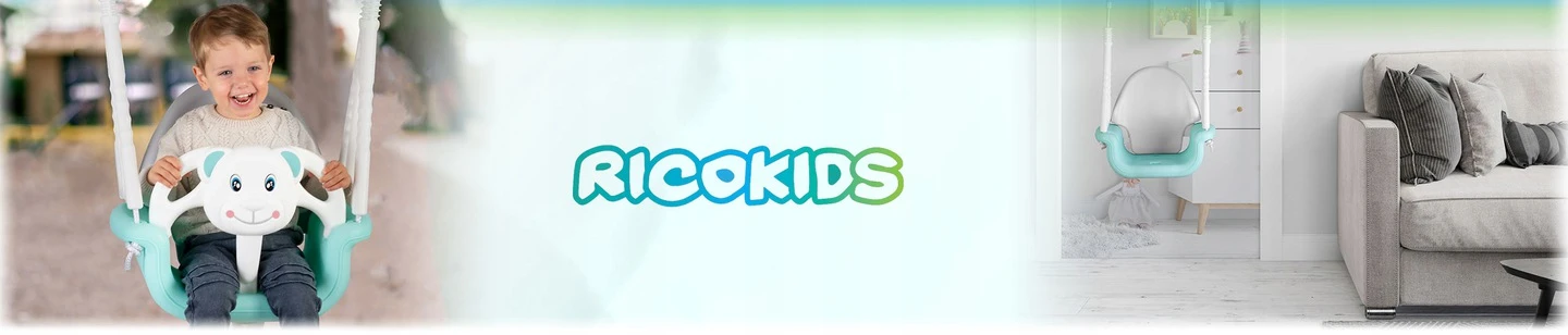 Ricokids Vaikiškos sūpynės Bear 3in1, turkio spalvos aprašymas - Prekės nuotrauka