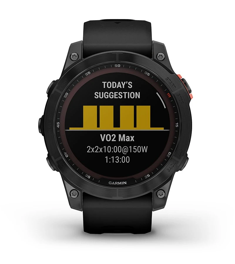 Išmanusis laikrodis Garmin fenix 7 Solar, Pilkos skalūno spalvos, su juodos spalvos silikoniniu dirželiu (Ekspozicinė prekė) aprašymas - Prekės nuotrauka