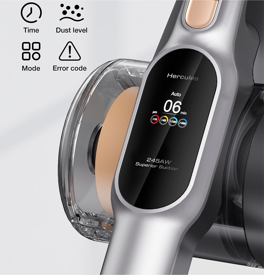 Dulkių siurblys Jimmy H10 Pro Cordless, Pilkos spalvos aprašymas - Prekės nuotrauka