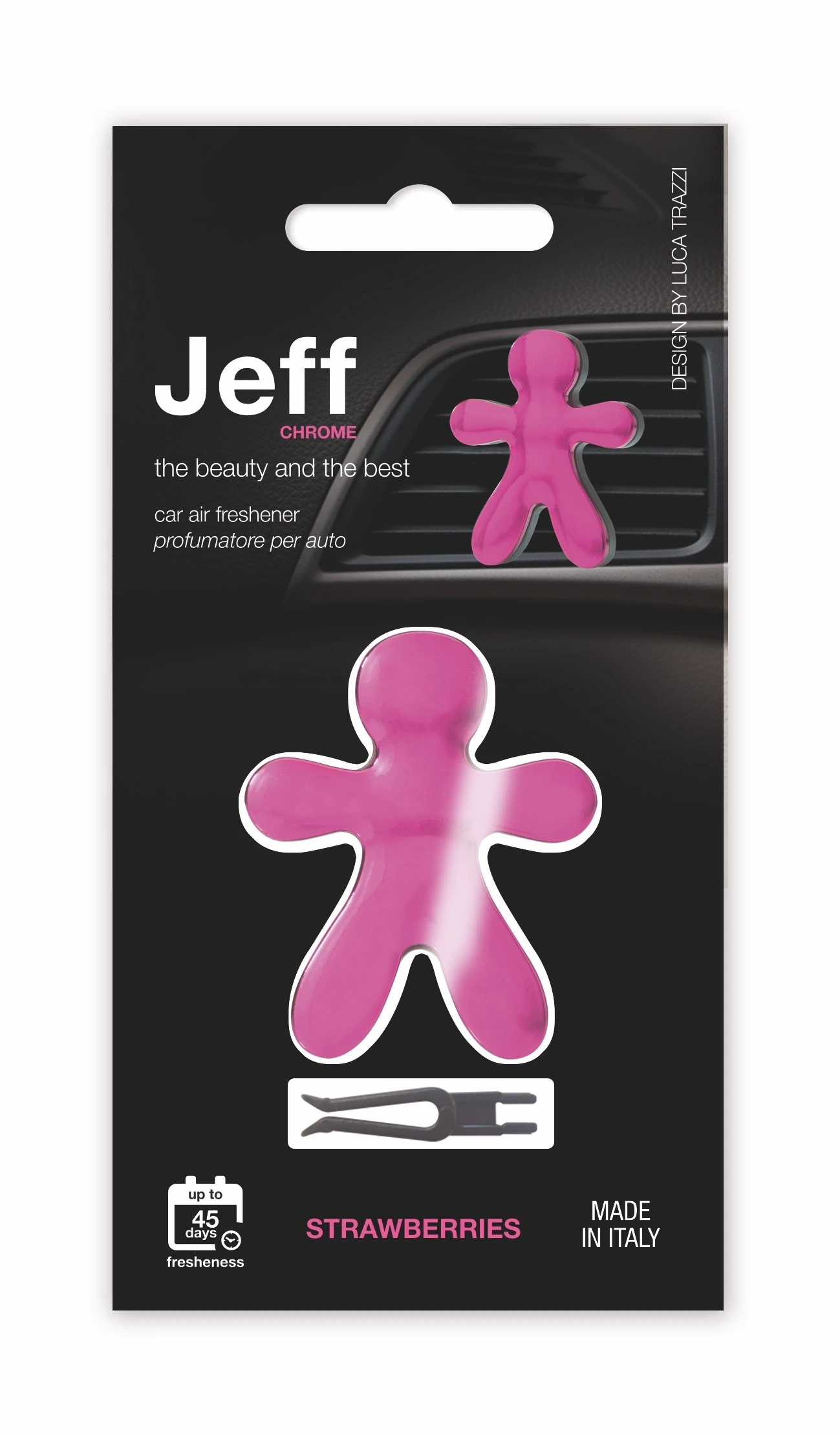 Automobilio gaiviklis Mr&Mrs Jeff, Fuchsia spalvos aprašymas - Prekės nuotrauka