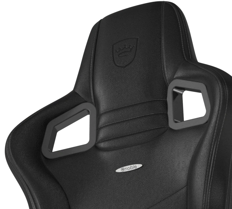 Žaidimų kėdė Noblechairs EPIC Real Leather Gaming Chair, Juoda-balta-raudona aprašymas - Prekės nuotrauka
