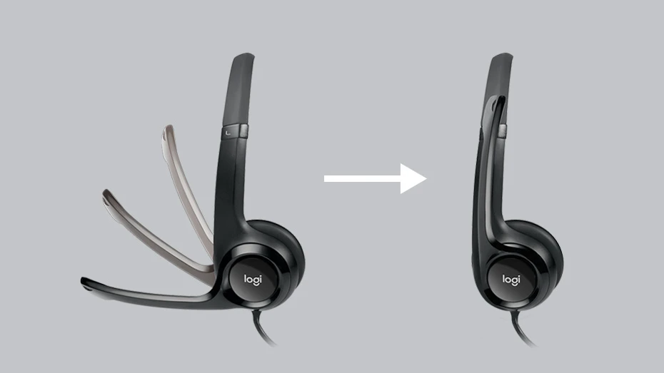 Universalios ausinės Logitech H390, su mikrofonu, USB jungtis aprašymas - Prekės nuotrauka