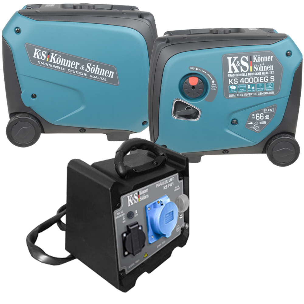 Könner & Söhnen hibridinis (benzinas/dujos) inverterinis generatorius 3,5kW 230V KS 4000iEG S aprašymas - Prekės nuotrauka