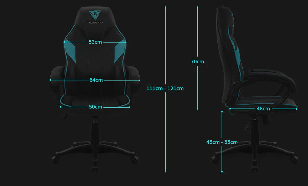 ThunderX3 Žaidimų kėdė Thunder X3 EC1 Gaming Chair, Juoda-oranžinė aprašymas - Prekės nuotrauka