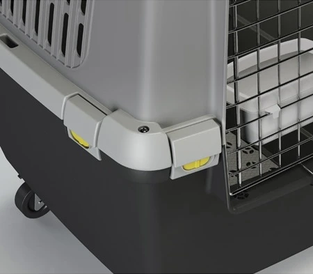 Trixie Gulliver 5 IATA transportavimo dėžė su dubenėliu, metalinėmis grotelėmis su užraktu juoda/pilka aprašymas - Prekės nuotrauka