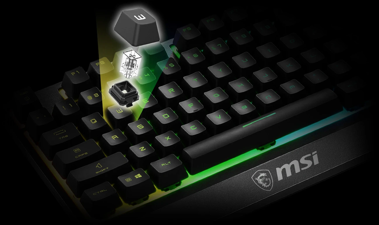 MSI Vigor GK30 Klaviatūra žaidimams, US išdėstymas, su laidu, Juodas aprašymas - Prekės nuotrauka