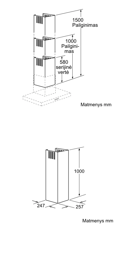 Kamino prailginimas Bosch DHZ1225 aprašymas - Prekės nuotrauka
