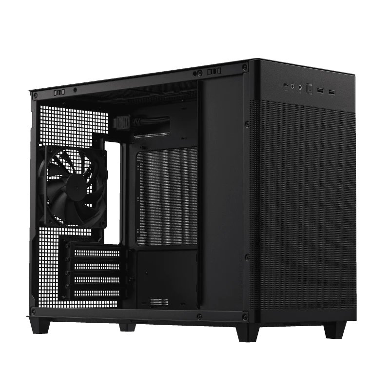 Kompiuterio korpusas ASUS Prime AP201 MicroATX Case/Juodos spalvos aprašymas - Prekės nuotrauka