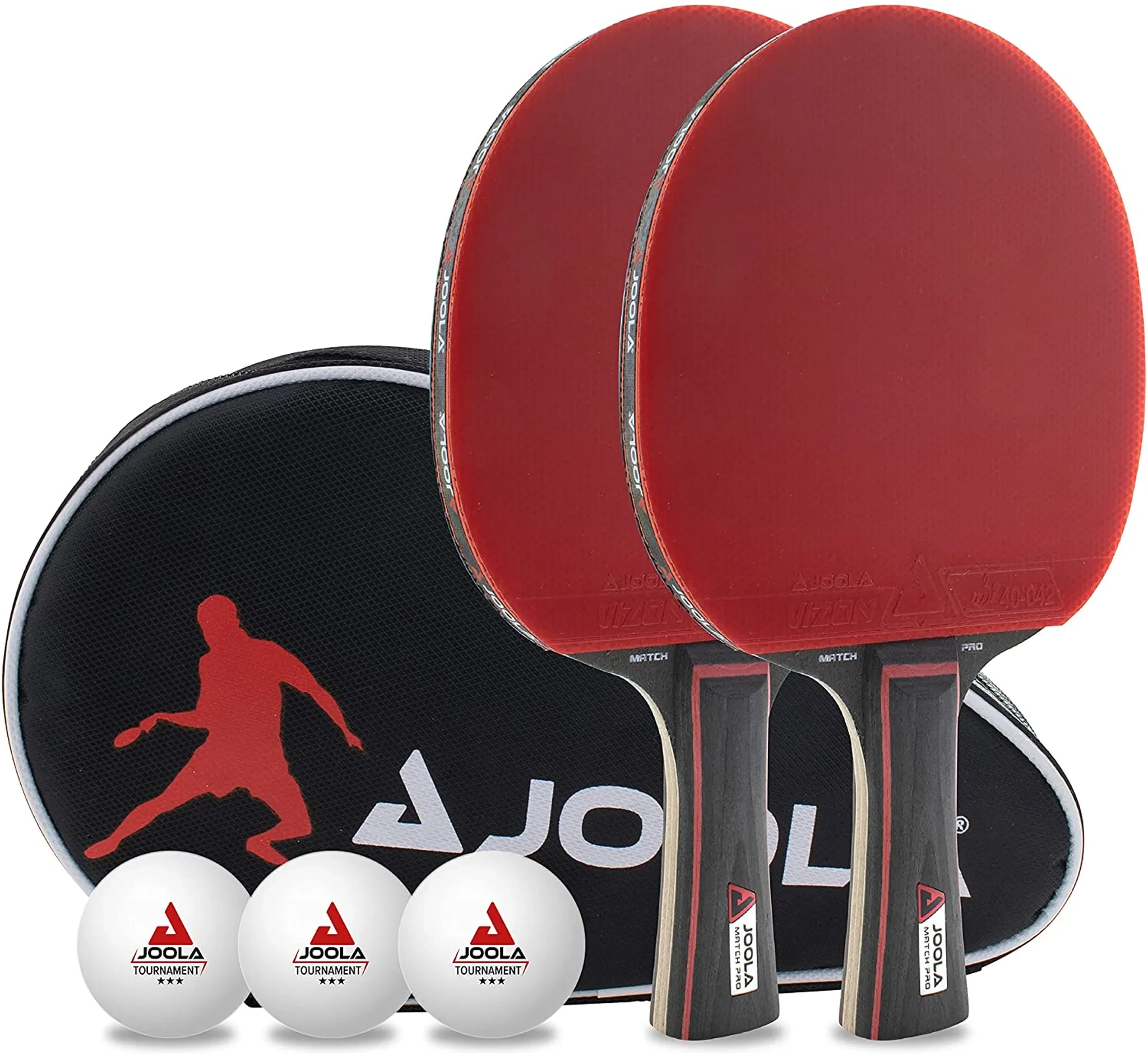 JOOLA DUO PRO stalo teniso rinkinys 2 raketės + 3 stalo teniso kamuoliukai + laikymo dėklas aprašymas - Prekės nuotrauka
