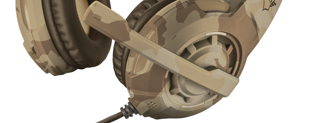 Žaidimų ausinės Trust GXT 310D Radius, Desert Camo, 22208 aprašymas - Prekės nuotrauka
