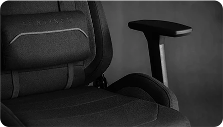 Žaidimų kėdė Sense7 Sentinel fabric  Gaming Chair, Juoda-pilka aprašymas - Prekės nuotrauka