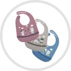 Canpolbabies CANPOL BABIES silikoninis seilinukas su kišene BONJOUR PARIS, tamsiai smėlio spalvos, 74/027_bei aprašymas - Prekės nuotrauka
