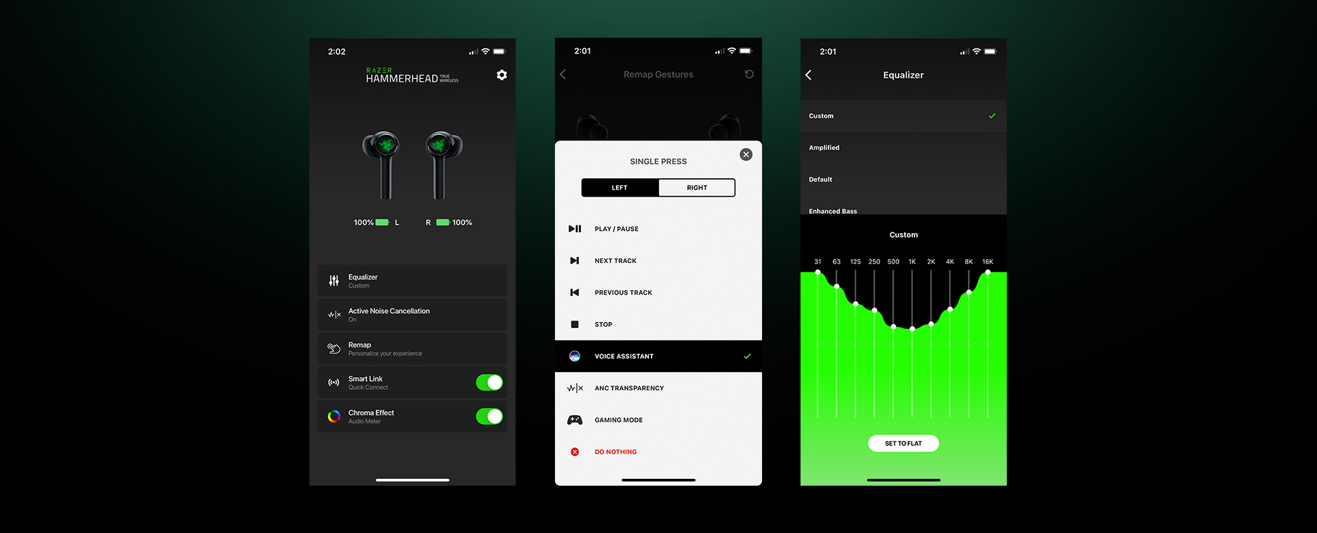 Ausinės Razer Hammerhead True Wireless Earbuds 2021, Chroma RGB, Juodos aprašymas - Prekės nuotrauka