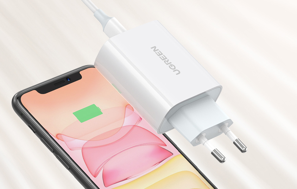 UGREEN CD127 įkroviklis, USB-C, PD3.0, QC4.0, 30 W (balta) aprašymas - Prekės nuotrauka