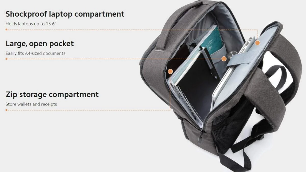 Xiaomi Commuter XDLGX-04 kuprinė, Tamsiai pilka aprašymas - Prekės nuotrauka