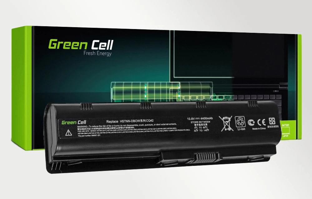 Green Cell Žalias Cell GREENCELL HP03 Baterija Žalias Cell MU06 skirta HP 635 650 655 G6 G7 CQ62 aprašymas - Prekės nuotrauka Green Cell Žalias Cell GREENCELL HP03 Baterija Žalias Cell MU06 skirta HP 635 650 655 G6 G7 CQ62 aprašymas - Prekės nuotrauka