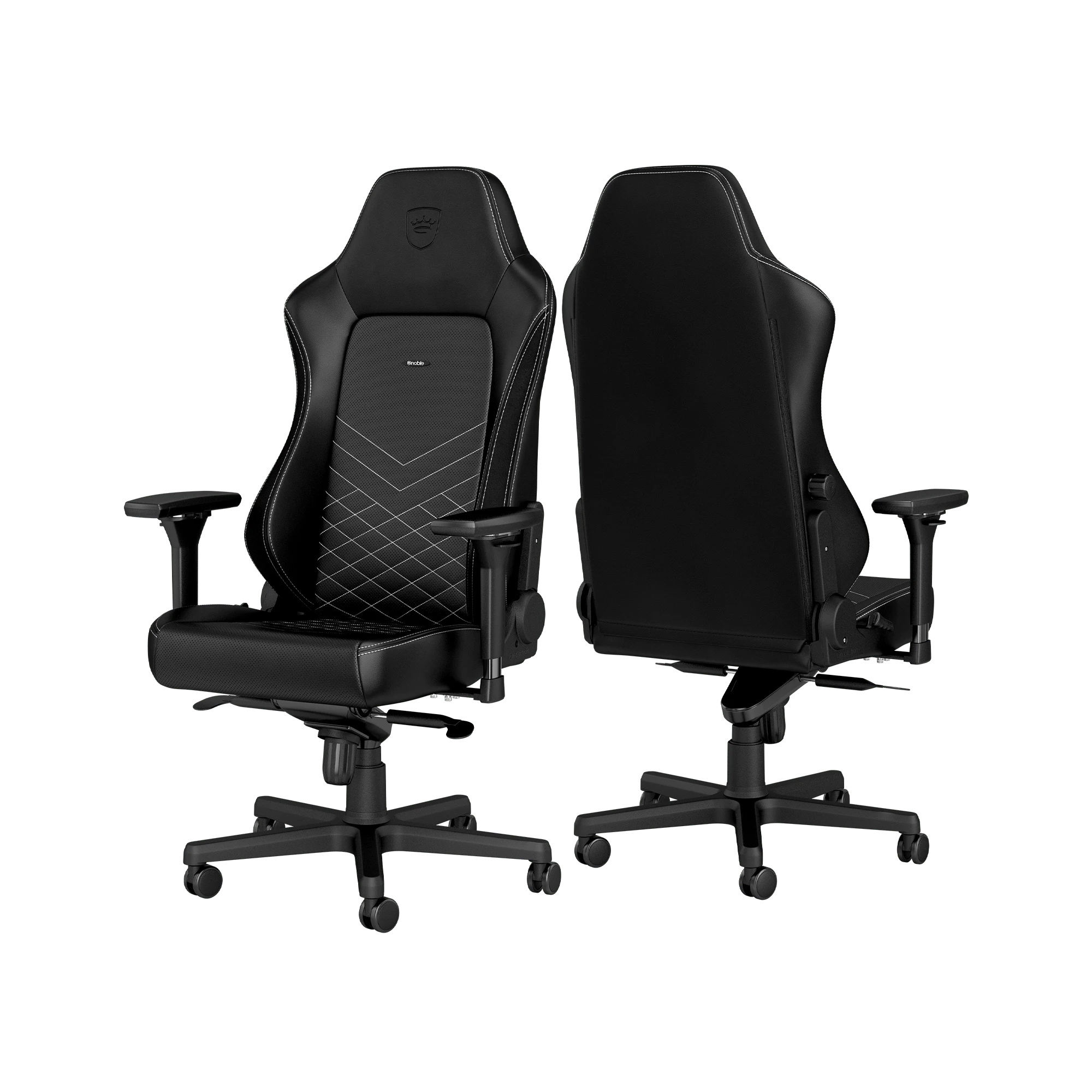 Žaidimų kėdė Noblechairs HERO PU-Leather Gaming Chair, Juoda-balta aprašymas - Prekės nuotrauka