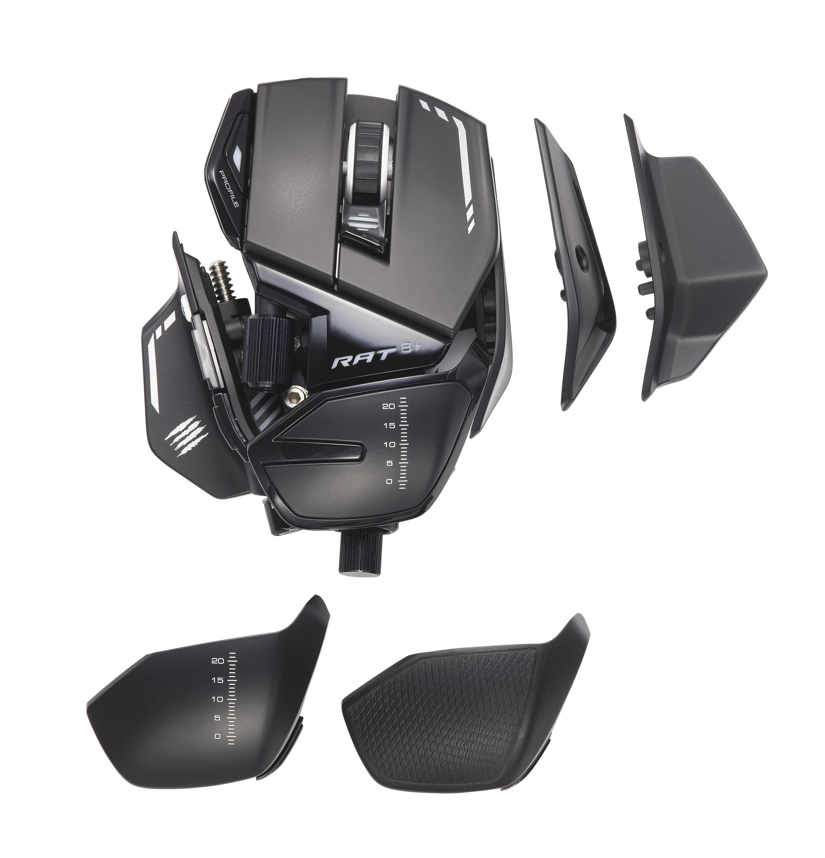 Žaidimų pelė  Mad Catz R.A.T. 8+, juoda aprašymas - Prekės nuotrauka