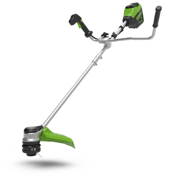 Greenworks GD60BCB  60V krūmapjovė 40 cm, su dviračio tipo rankena (be akumuliatoriaus ir kroviklio) aprašymas - Prekės nuotrauka