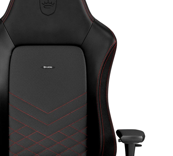 Žaidimų kėdė Noblechairs HERO PU-Leather Gaming Chair, Juoda-raudona aprašymas - Prekės nuotrauka
