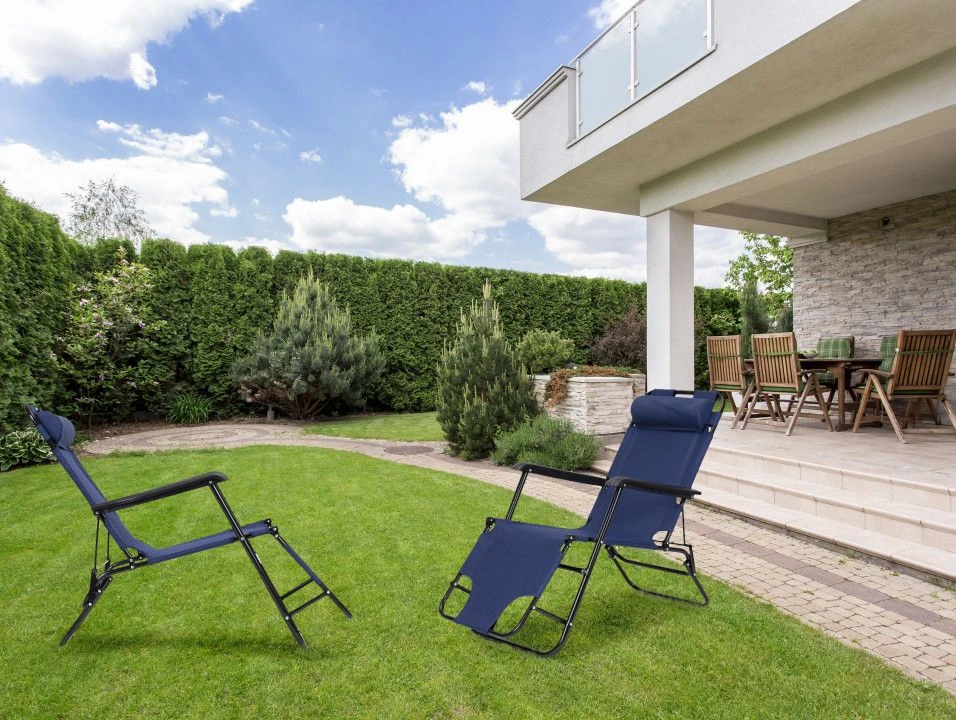 MultiGarden ModernHome Sodo gultas su atlošu galvai, Mėlynos spalvos aprašymas - Prekės nuotrauka