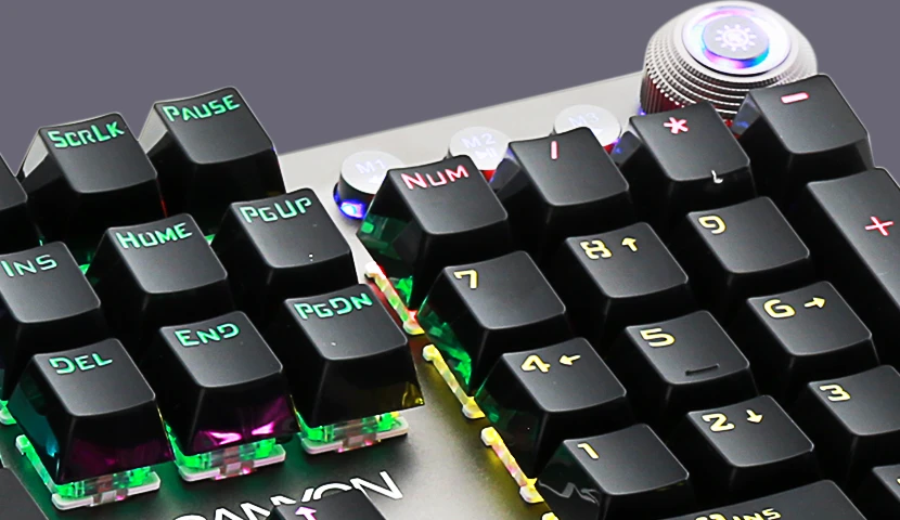 Mechaninė žaidimų klaviatūra Canyon Nightfall CND-SKB7-US, Black Switch, LED, US išdėstymas aprašymas - Prekės nuotrauka