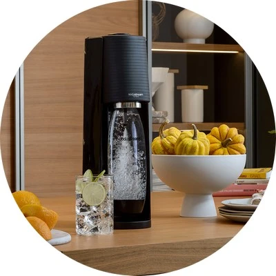 Gazuotų gėrimų gaminimo aparatas SodaStream Terra, juodas aprašymas - Prekės nuotrauka