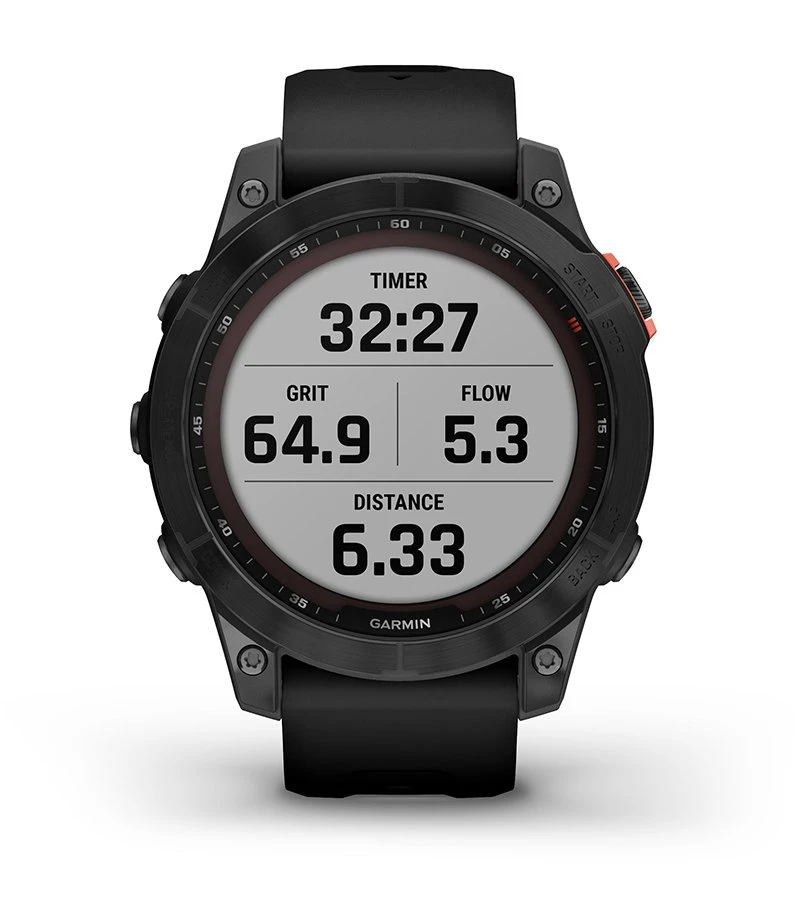 Išmanusis laikrodis Garmin fenix 7 Solar, Pilkos skalūno spalvos, su juodos spalvos silikoniniu dirželiu (Ekspozicinė prekė) aprašymas - Prekės nuotrauka